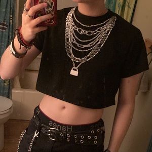⛓️ Chain Print Boxy Crop Top ⛓️